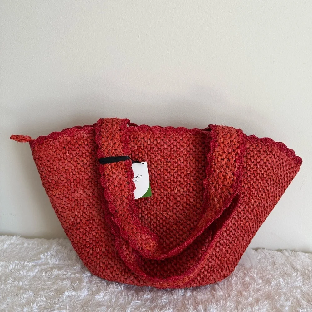 Kate Spade x Target Red Raffia Bow Tote Bag - Picture 5 of 8